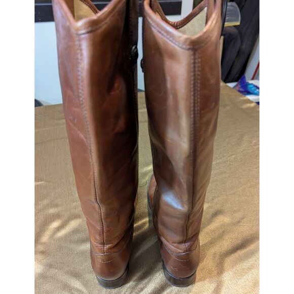Frye Melissa Button Tall Riding Boots Cognac Leather Women’s 7B - Picture 5 of 7